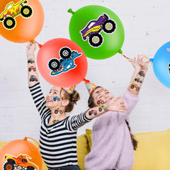 ThuanXuanLoc globo con mango, diseño camión monstruo; inflar fácilmente para fiestas.