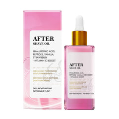 THUIOP aftershave: botella rosa de vainilla para un acabado suave tras el afeitado.