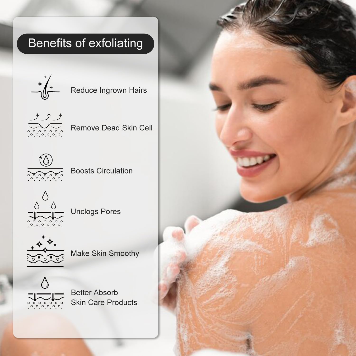 Codos y rodillas exfoliados con THURLADY para piel más suave.