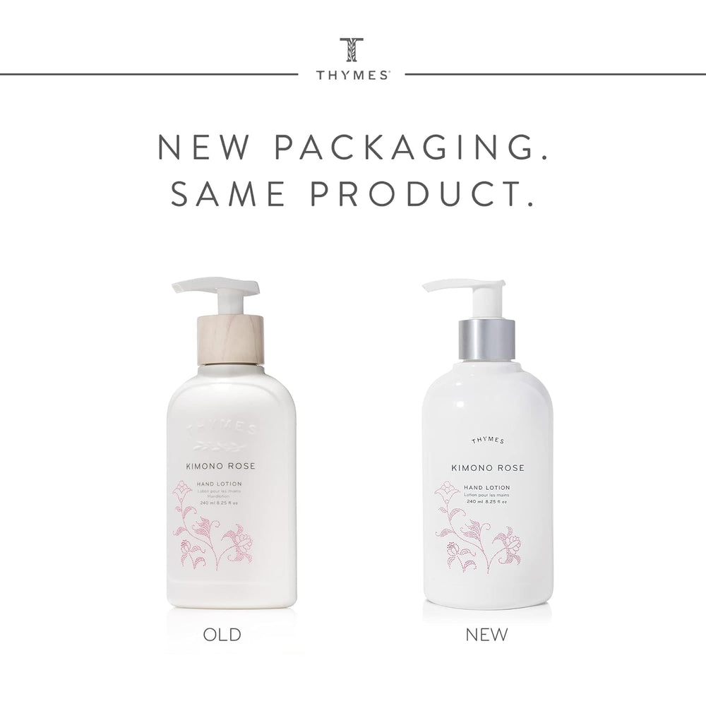 Etiqueta de diseño artesanal Thymes Kimono Rose, presentación atractiva y fragante