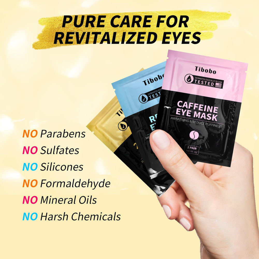 Tibobo caffeine eye masks depuff effect on puffy under-eye area