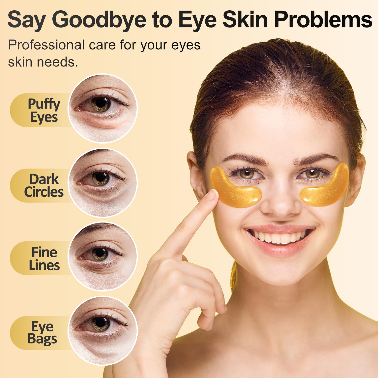 Tibobo collagen-infused eye mask highlights collagen boost and smoothing effects.