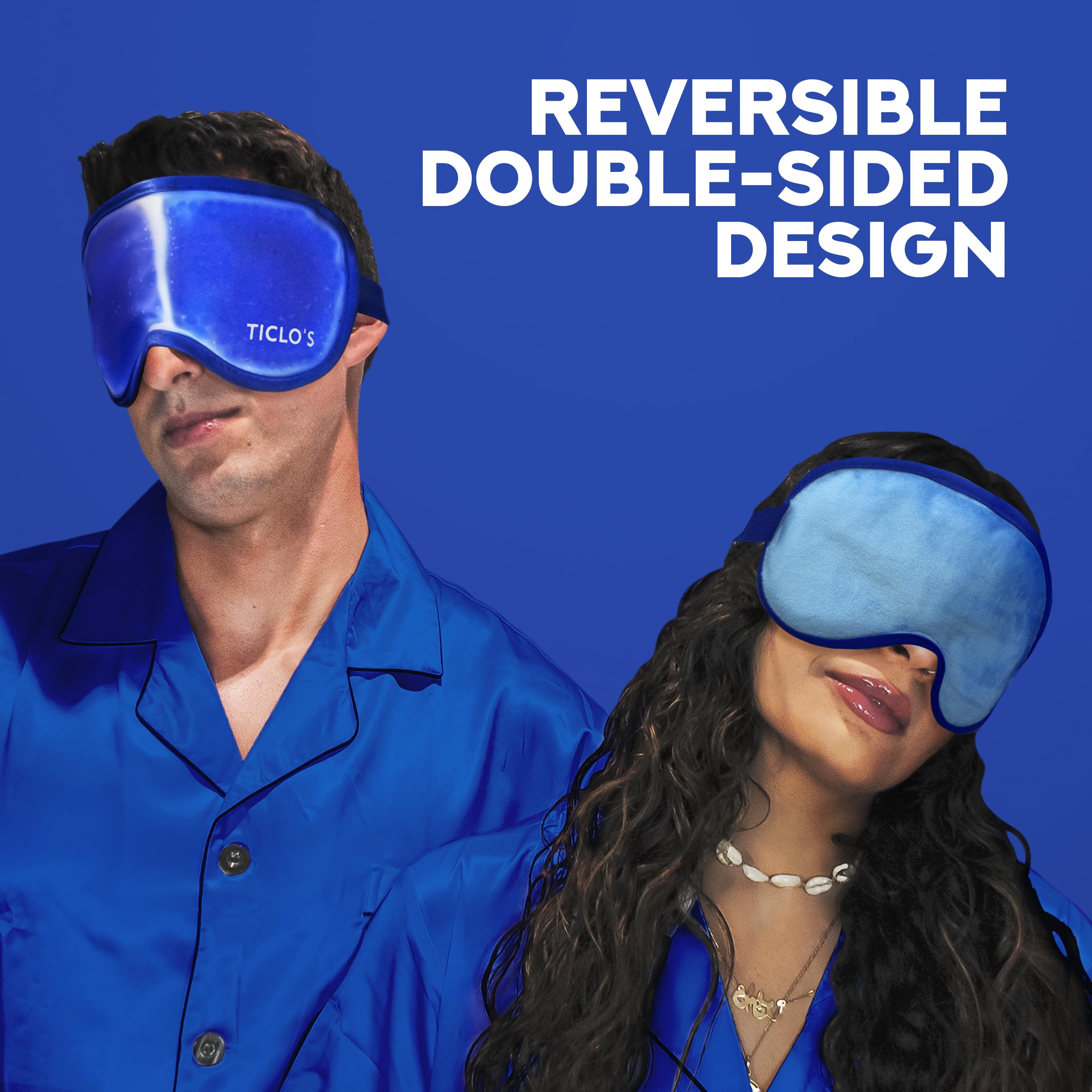 Adjustable Velcro strap keeps TICLO'S eye mask securely in place.