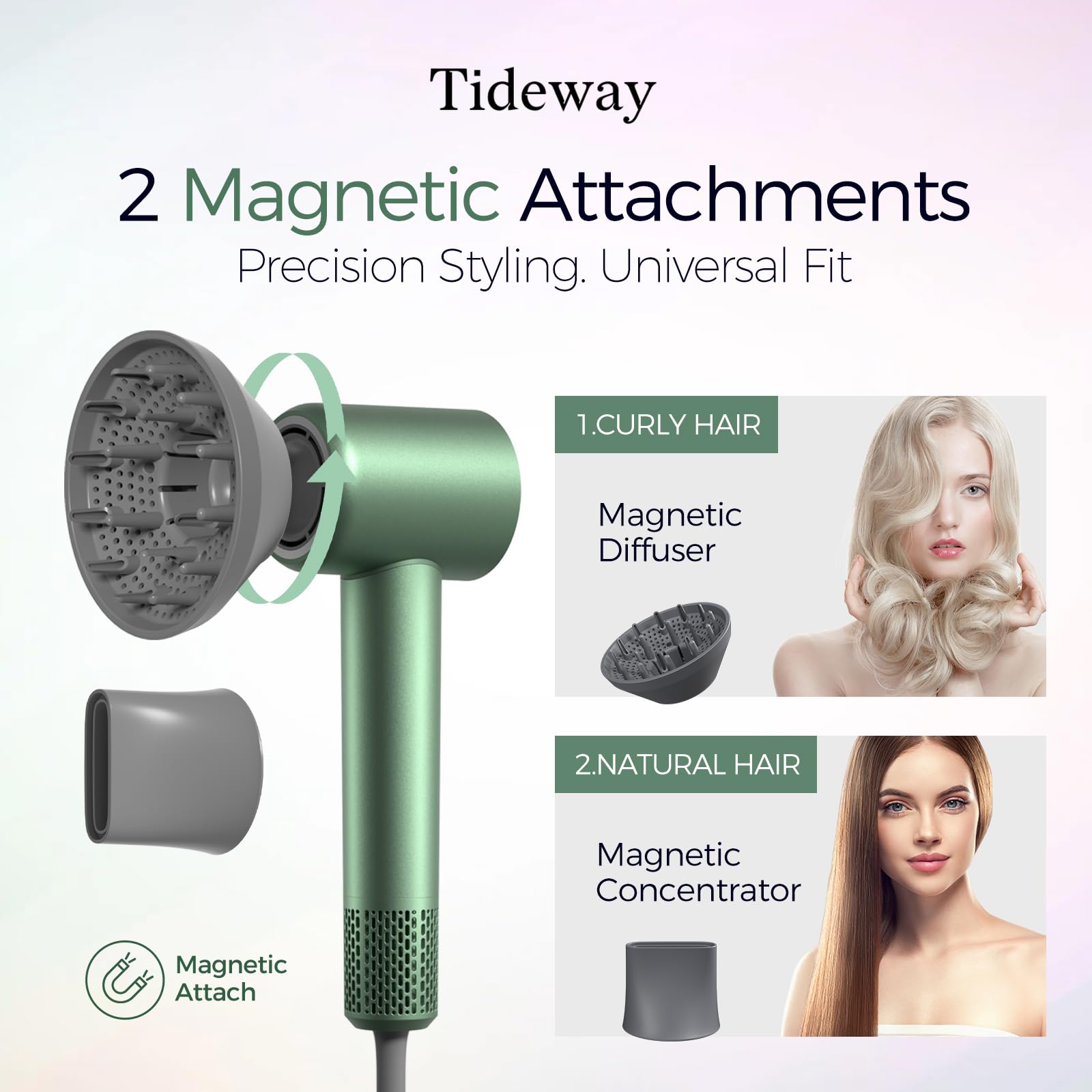 Tideway H11 customizable settings tailor styling for different hair types.