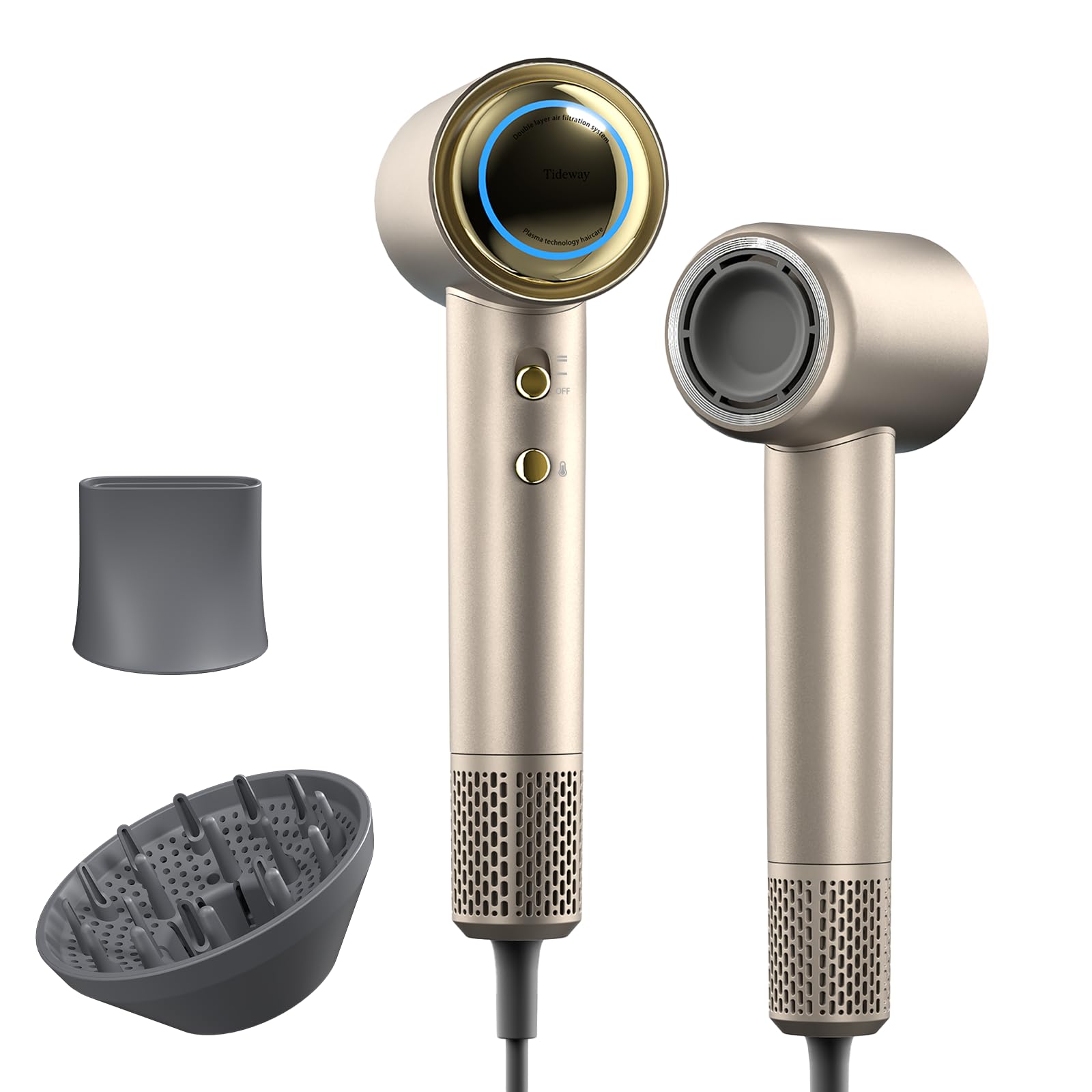 Tideway H11 hair dryer with compact design for travel-ready styling.