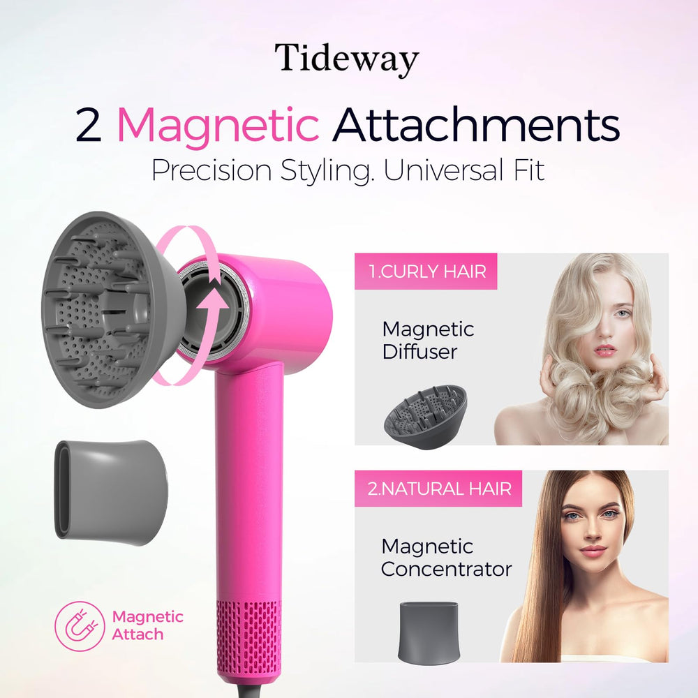 Tideway H11 plasma ion technology emits ions for frizz control.