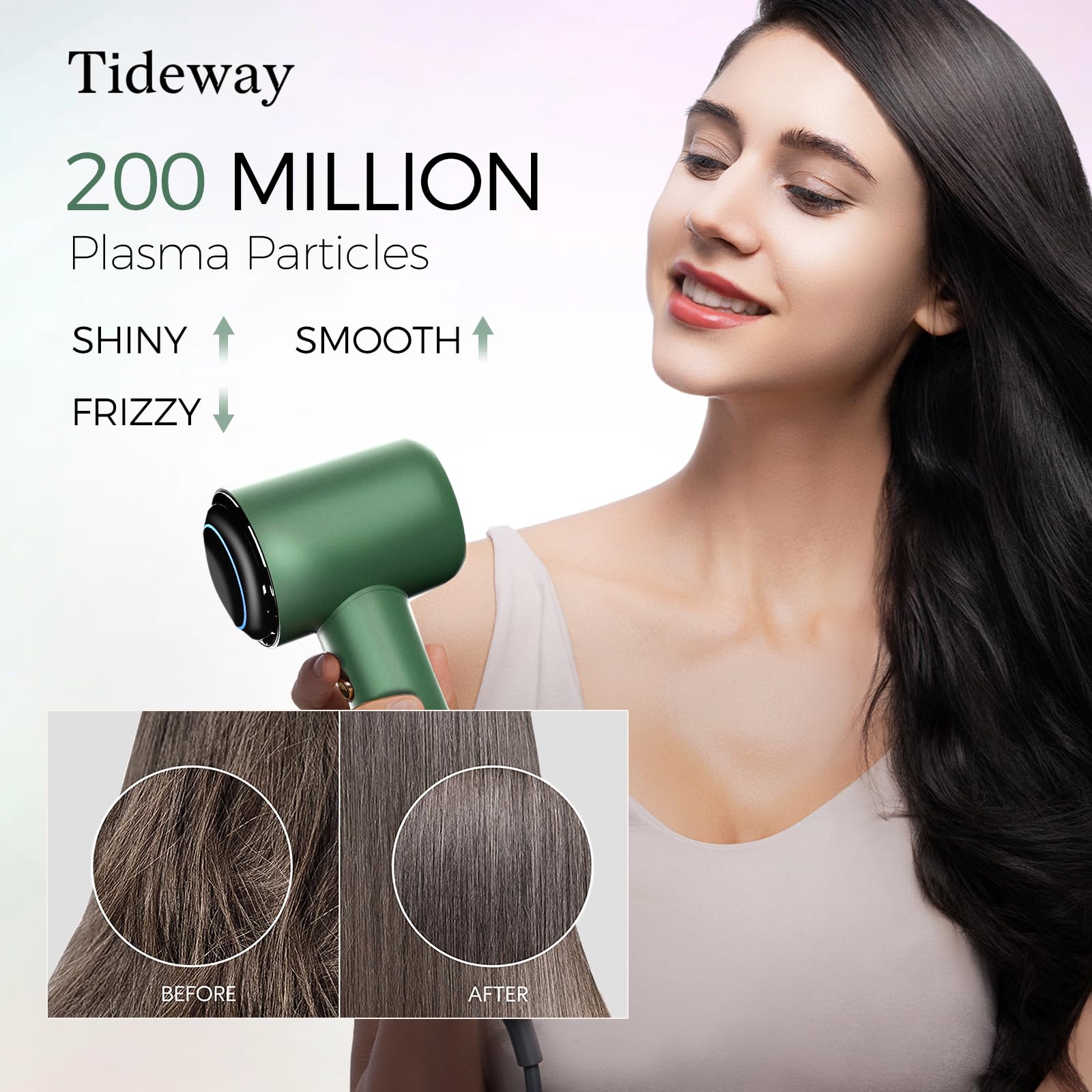 Tideway H11 plasma ion technology helps reduce frizz and boost smoothness.