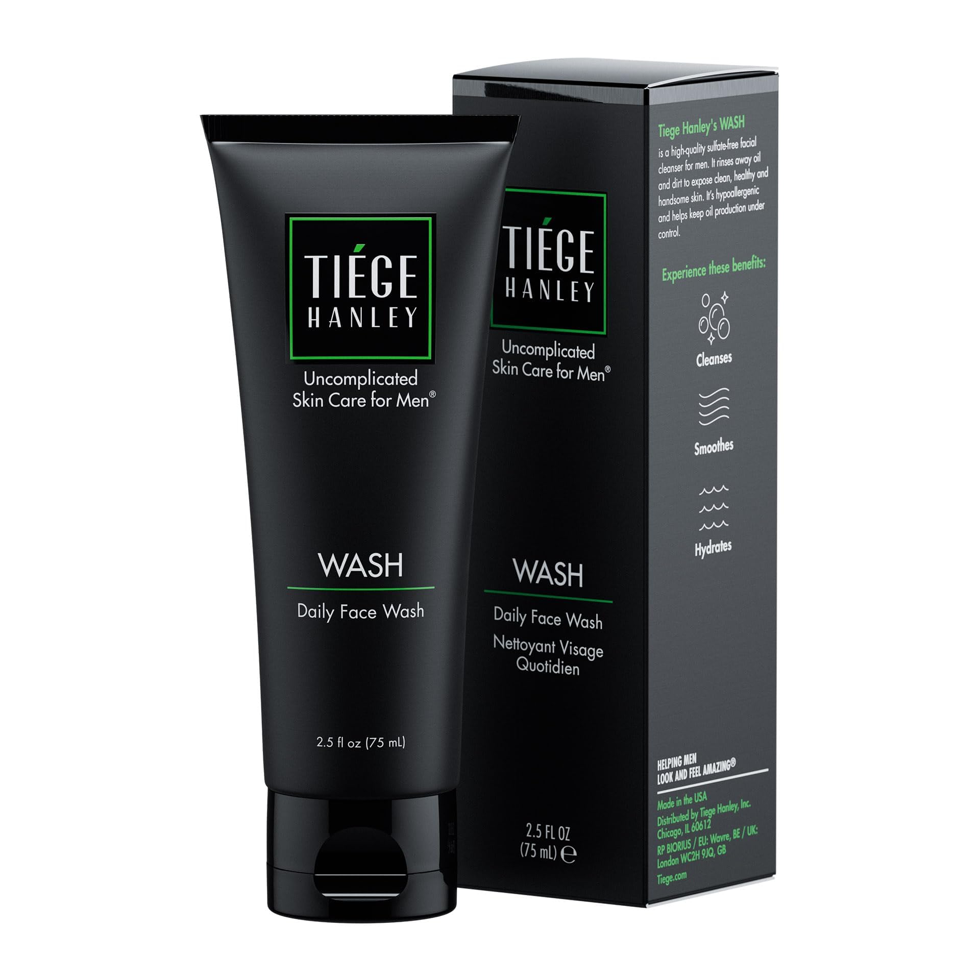 Tiege Hanley Daily Face Wash en botella, limpieza suave y eficaz para el día