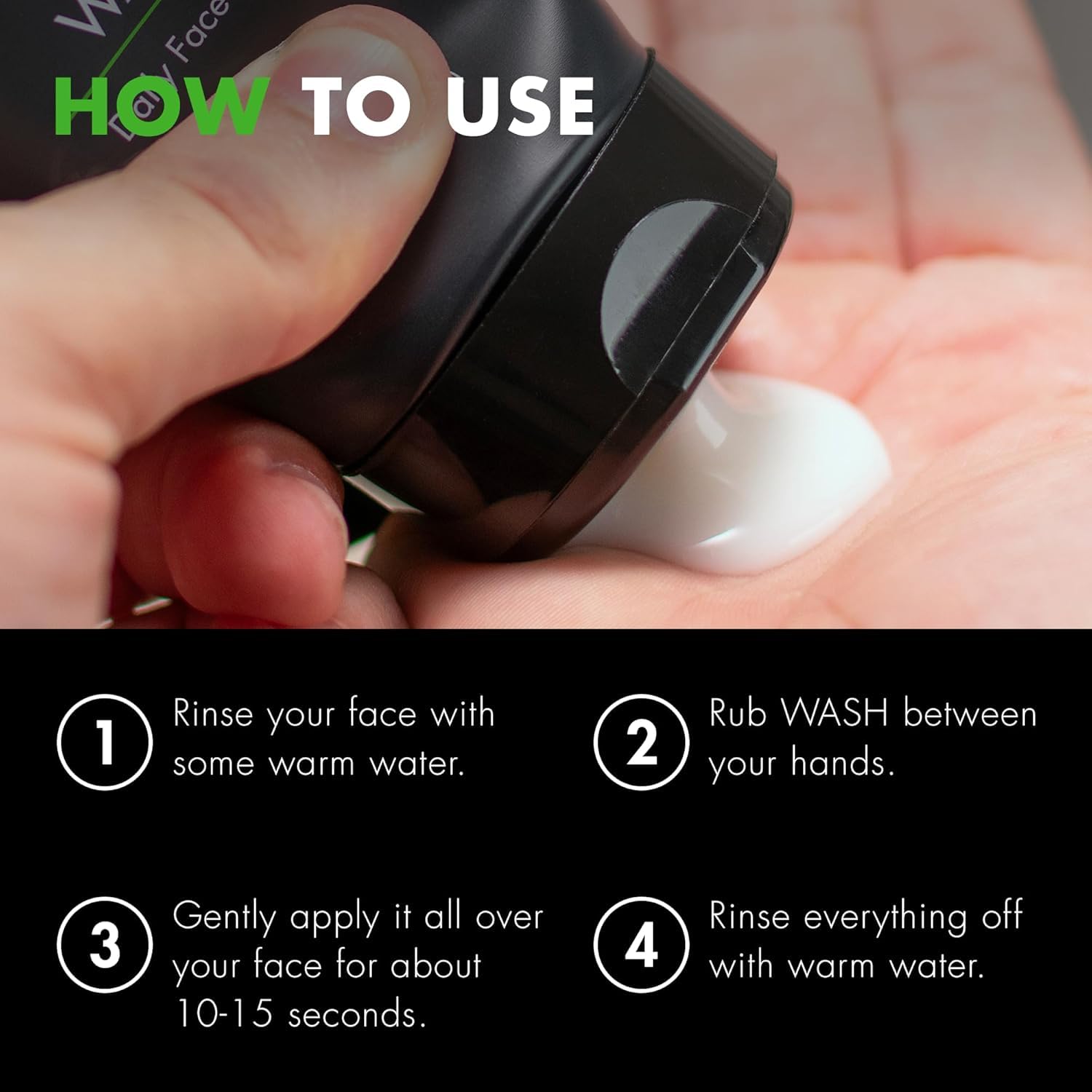 Tiege Hanley Daily Face Wash simple routine image reinforces quick, effective cleansing.