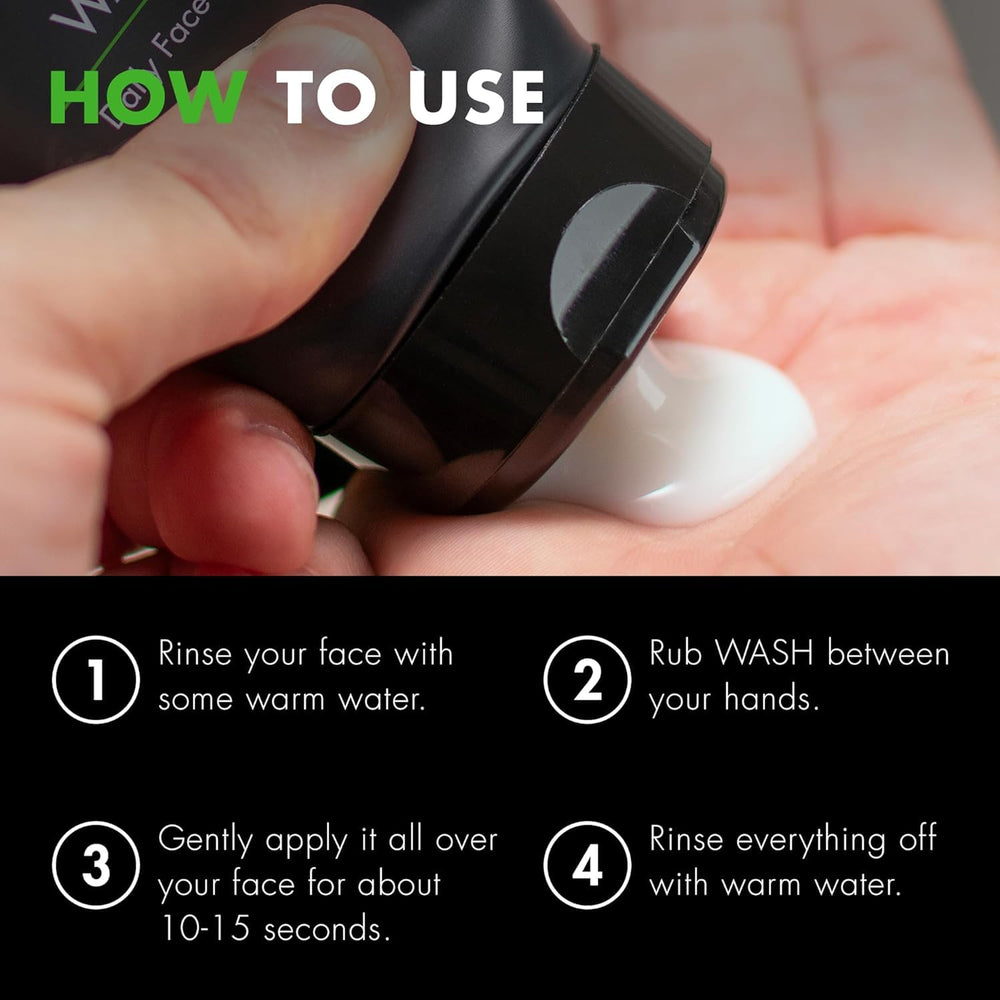 Tiege Hanley Daily Face Wash simple routine image reinforces quick, effective cleansing.