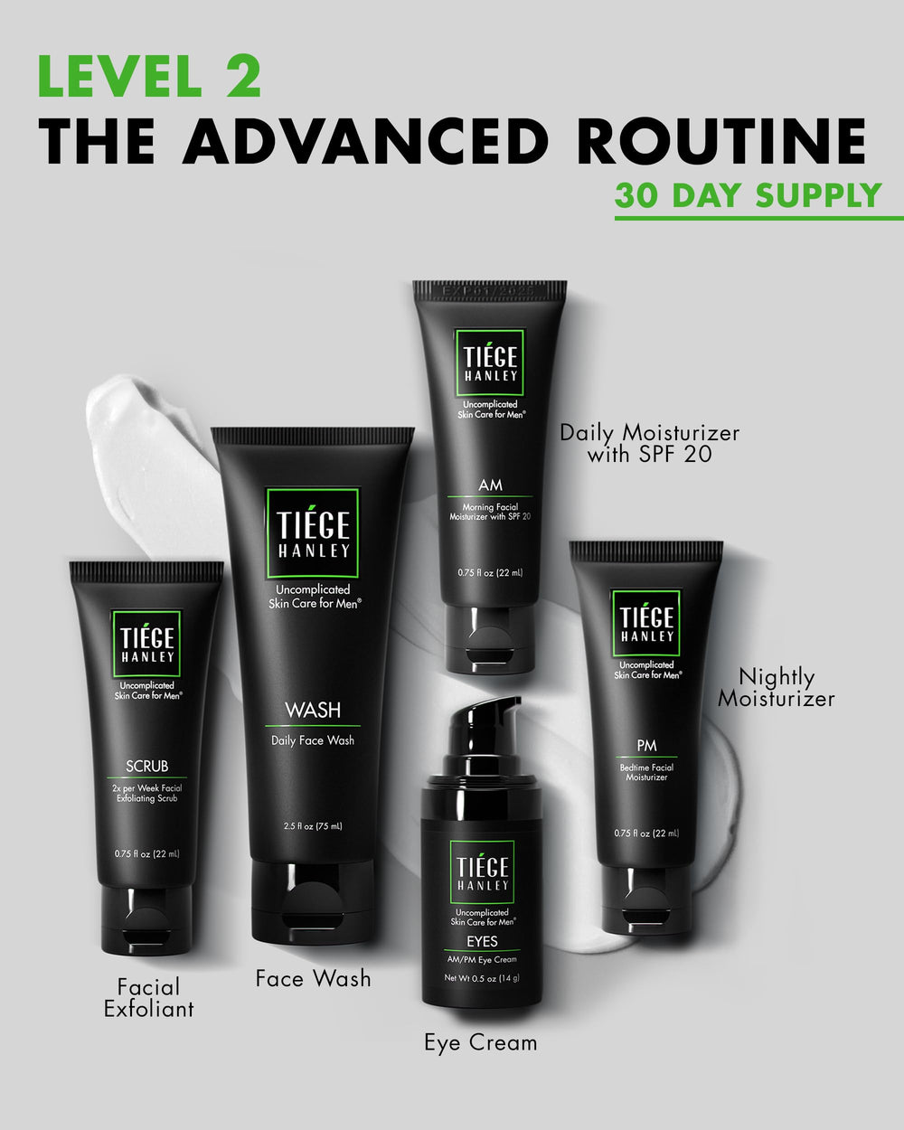 Tiege Hanley Exfoliating Scrub for smoother texture and more even tone.