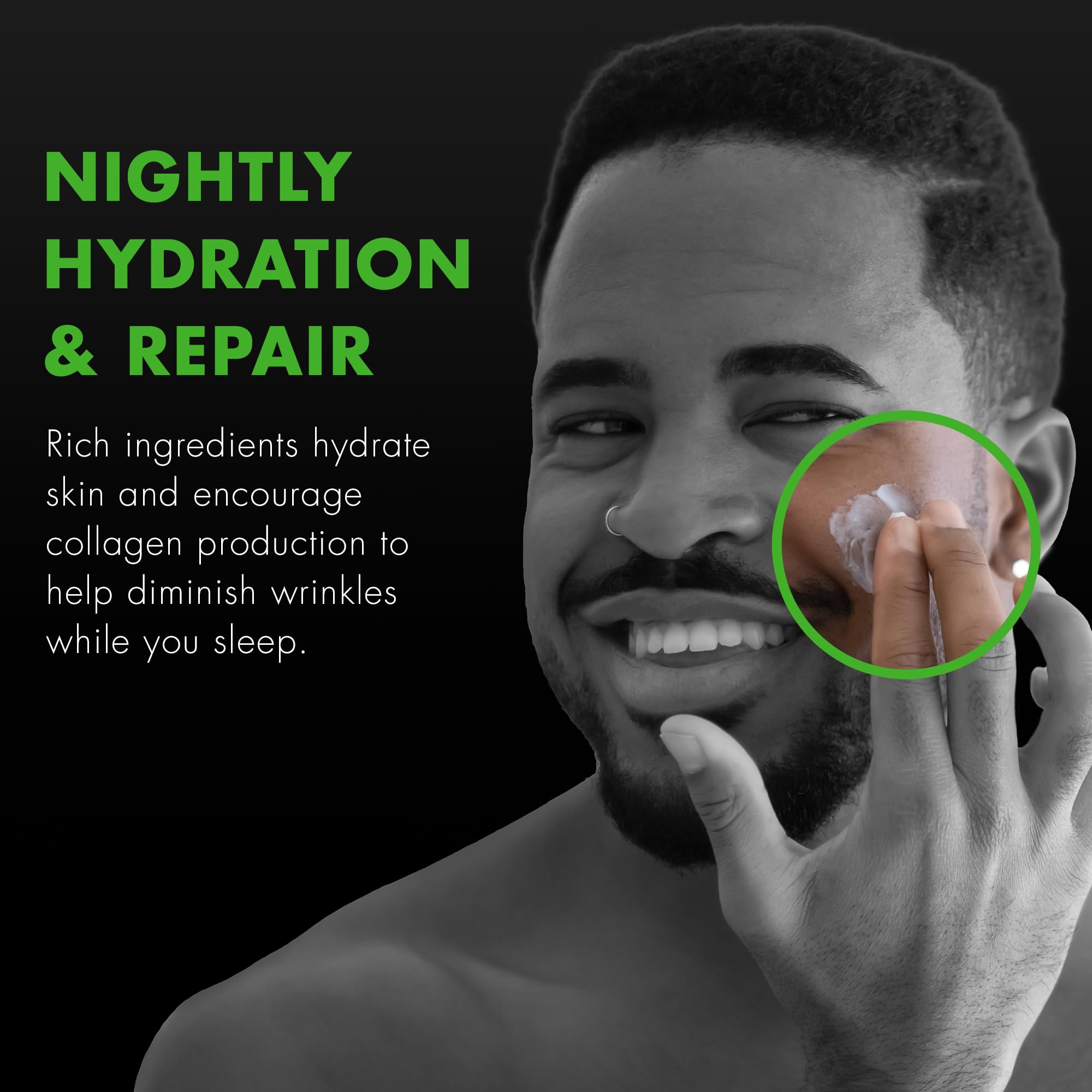Tiege Hanley night moisturizer with collagen and hyaluronic acid for plumper morning skin.
