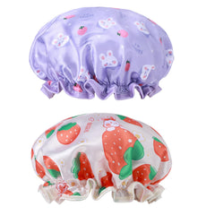 Gorro de ducha para niños TIESOME con doble capa amarilla, protege el cabello durante la ducha