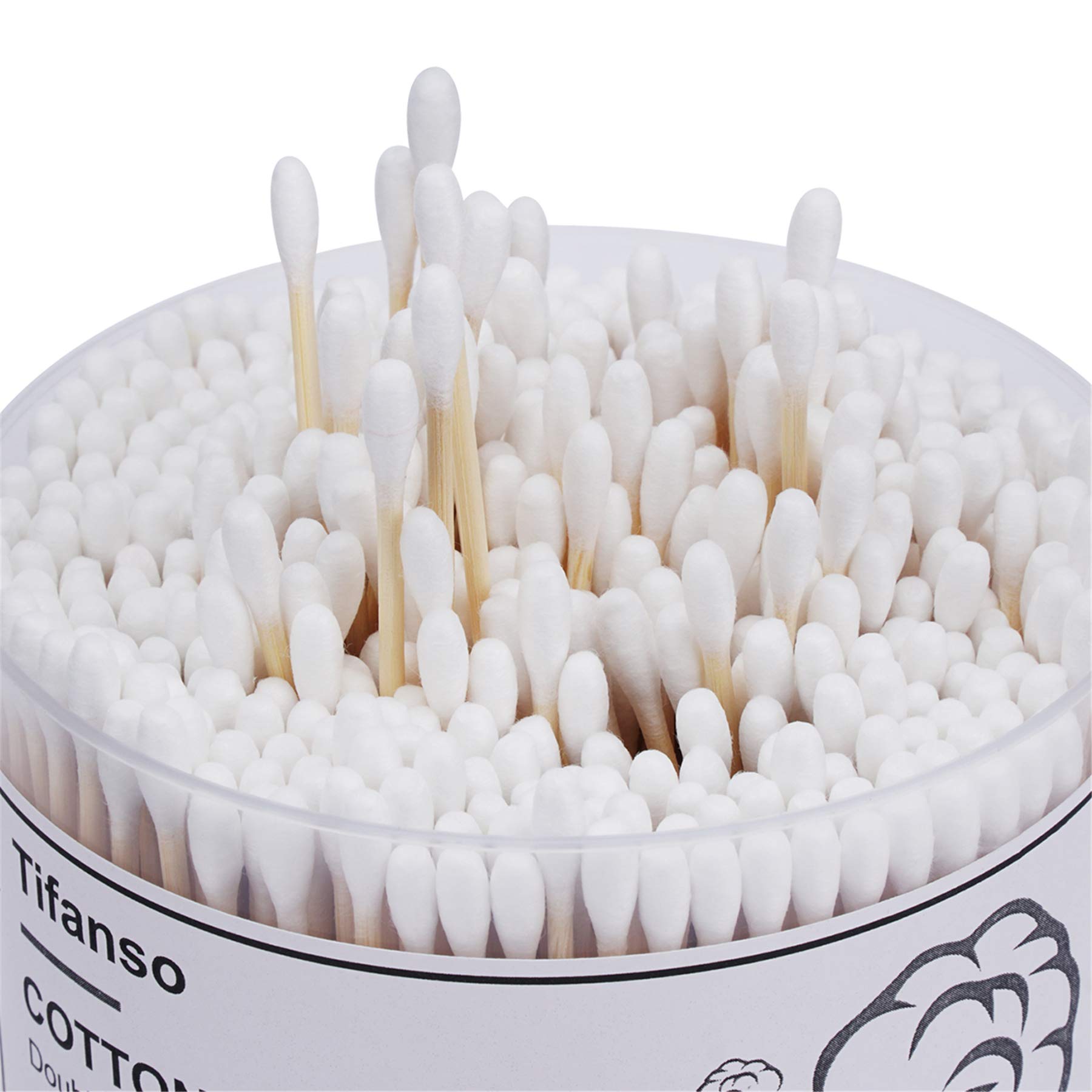 Tifanso cotton tips on wooden sticks provide soft ends for gentle application.