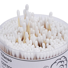 Tifanso cotton tips on wooden sticks provide soft ends for gentle application.