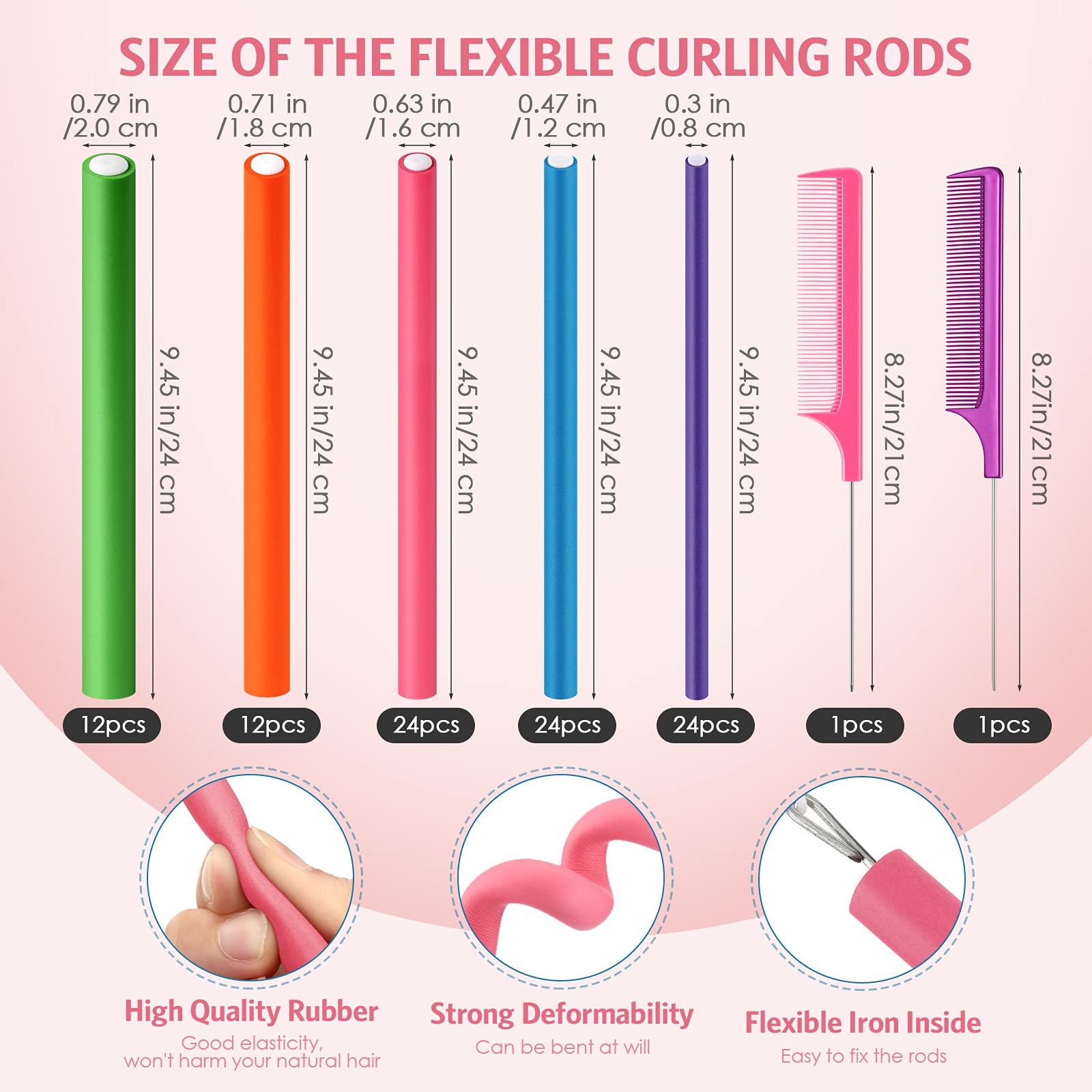 Tigeen no-heat foam rollers shown for comfortable styling.