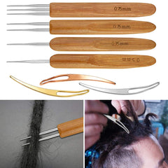 Aguja crochet triple 0-75mm Tiggell para mechones y uniones seguras