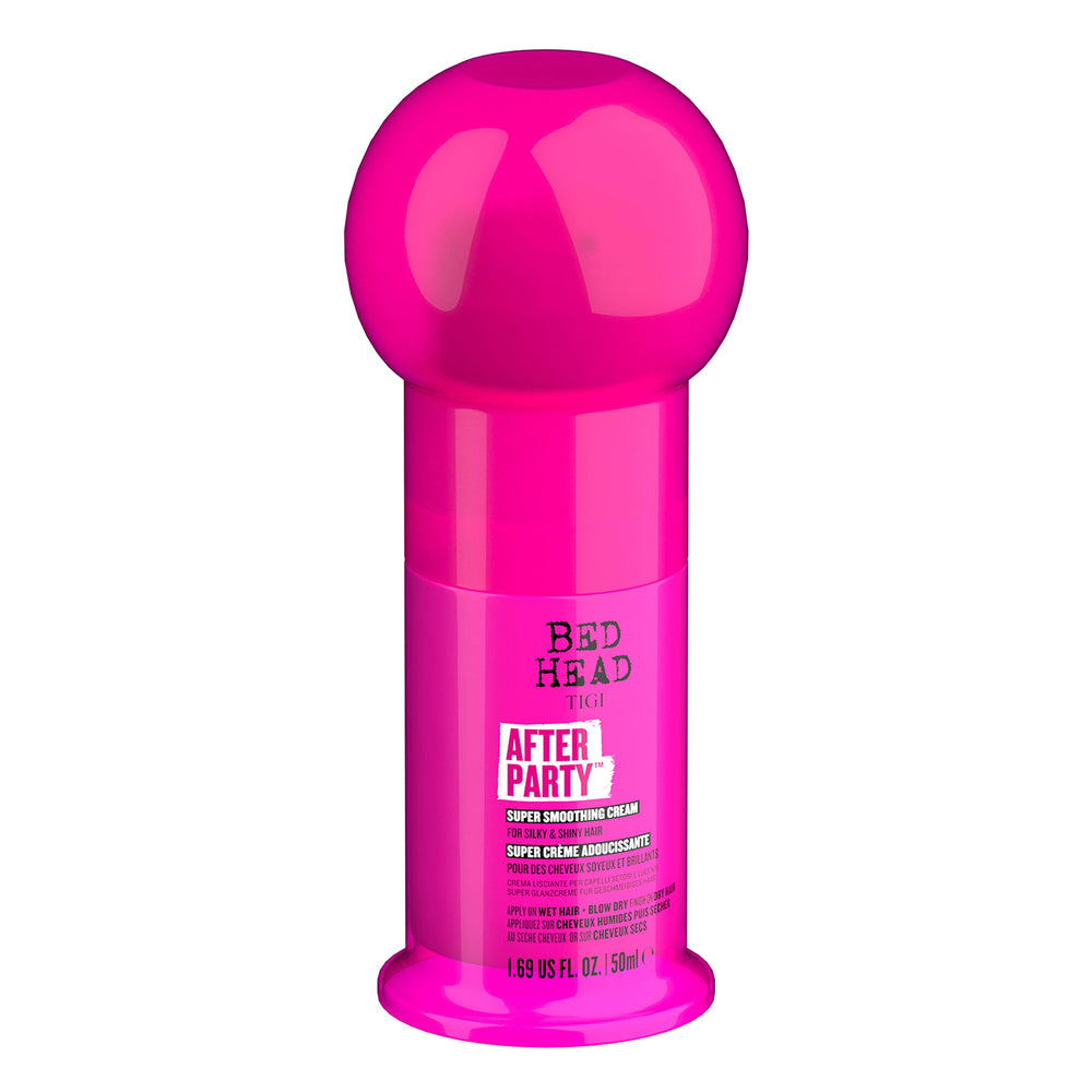TIGI Bed Head After Party applied to damp hair for smoothing