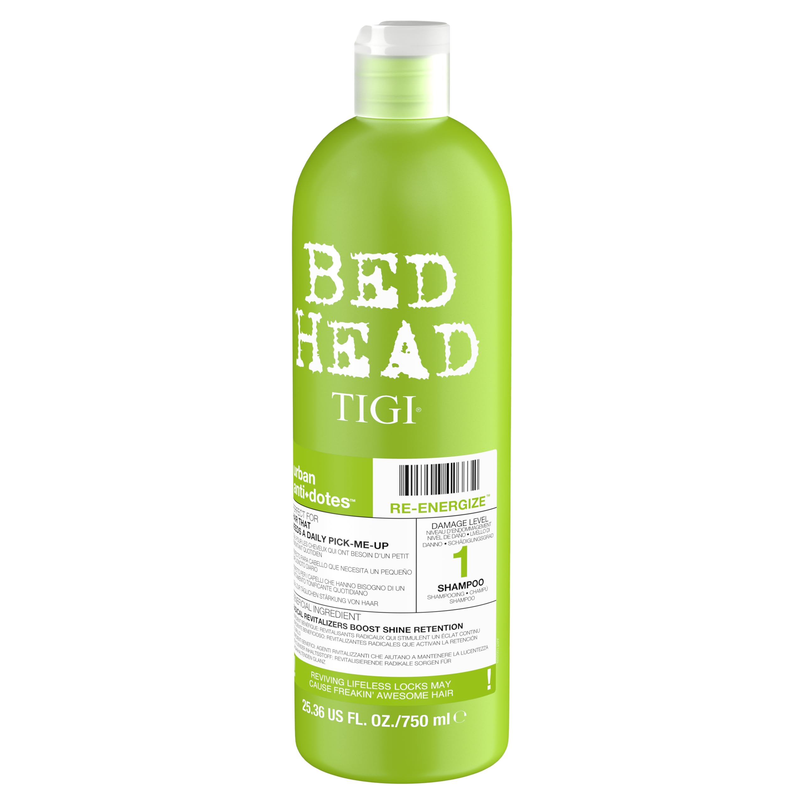 TIGI Bed Head antidotos urbanos 1, tapa segura conserva la frescura.