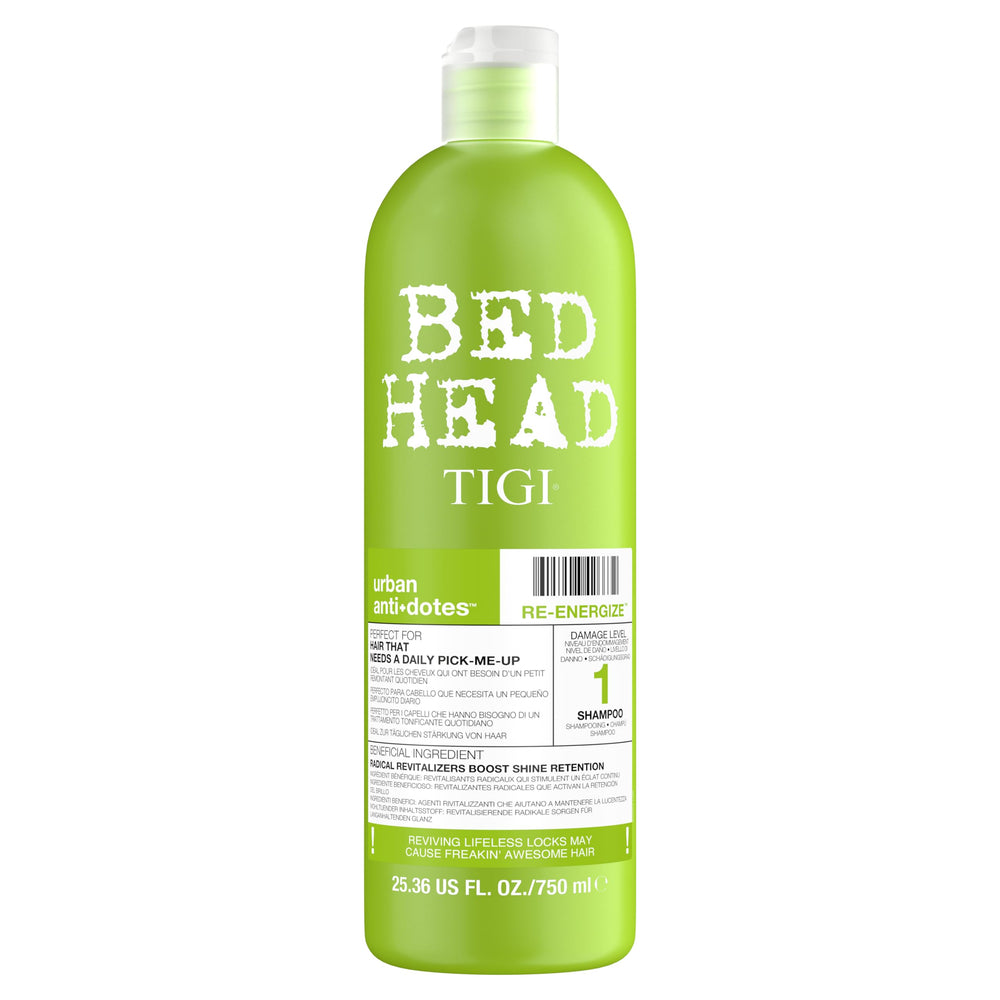 TIGI Bed Head antidotos urbanos 1, botella: champú hidratante para cabello seco.
