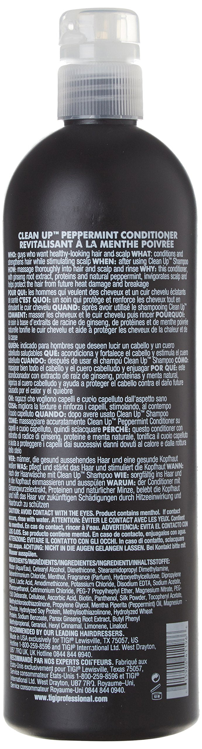 TIGI Bed Head B For Men Clean Up Peppermint, ingredientes clave que fortalecen el cabello