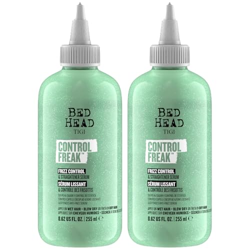 TIGI Bed Head Control Freak Serum: botella y control del frizz para rizos definidos.