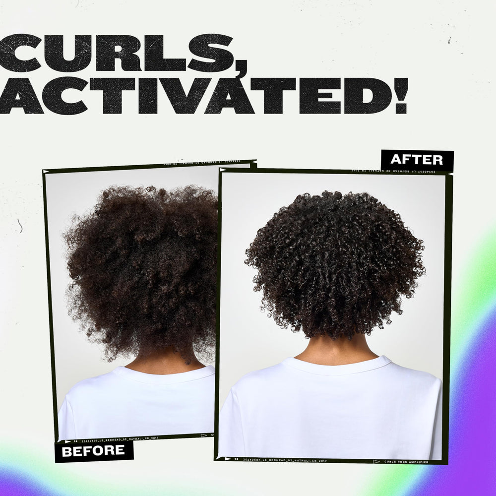 TIGI Bed Head Curls Rock Amplifier, textura ligera que mantiene rizos suaves sin acumulación.