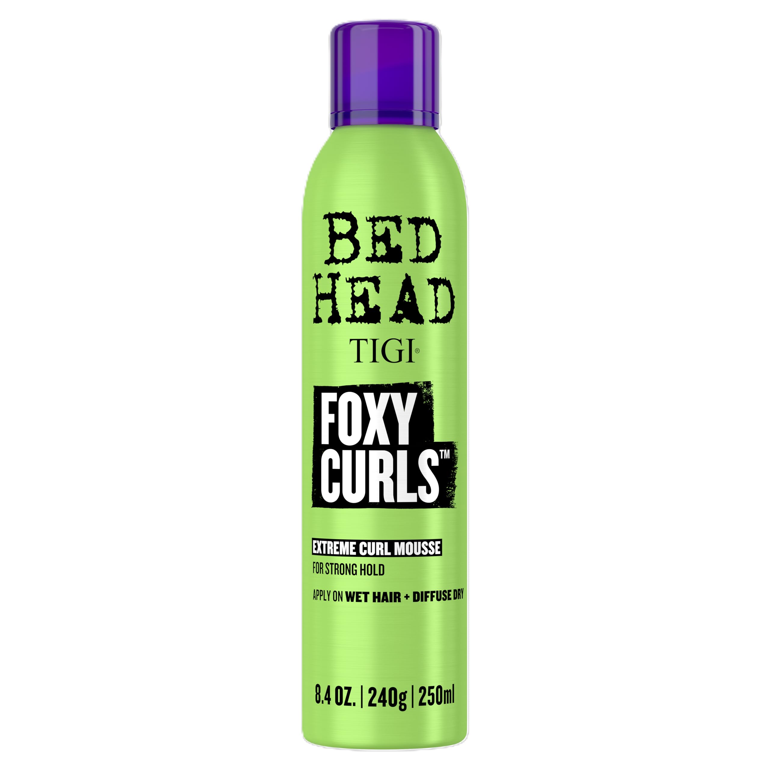Bed Head Foxy Curls Mousse, envase de 8.4 oz, define rizos con suavidad y brillo.
