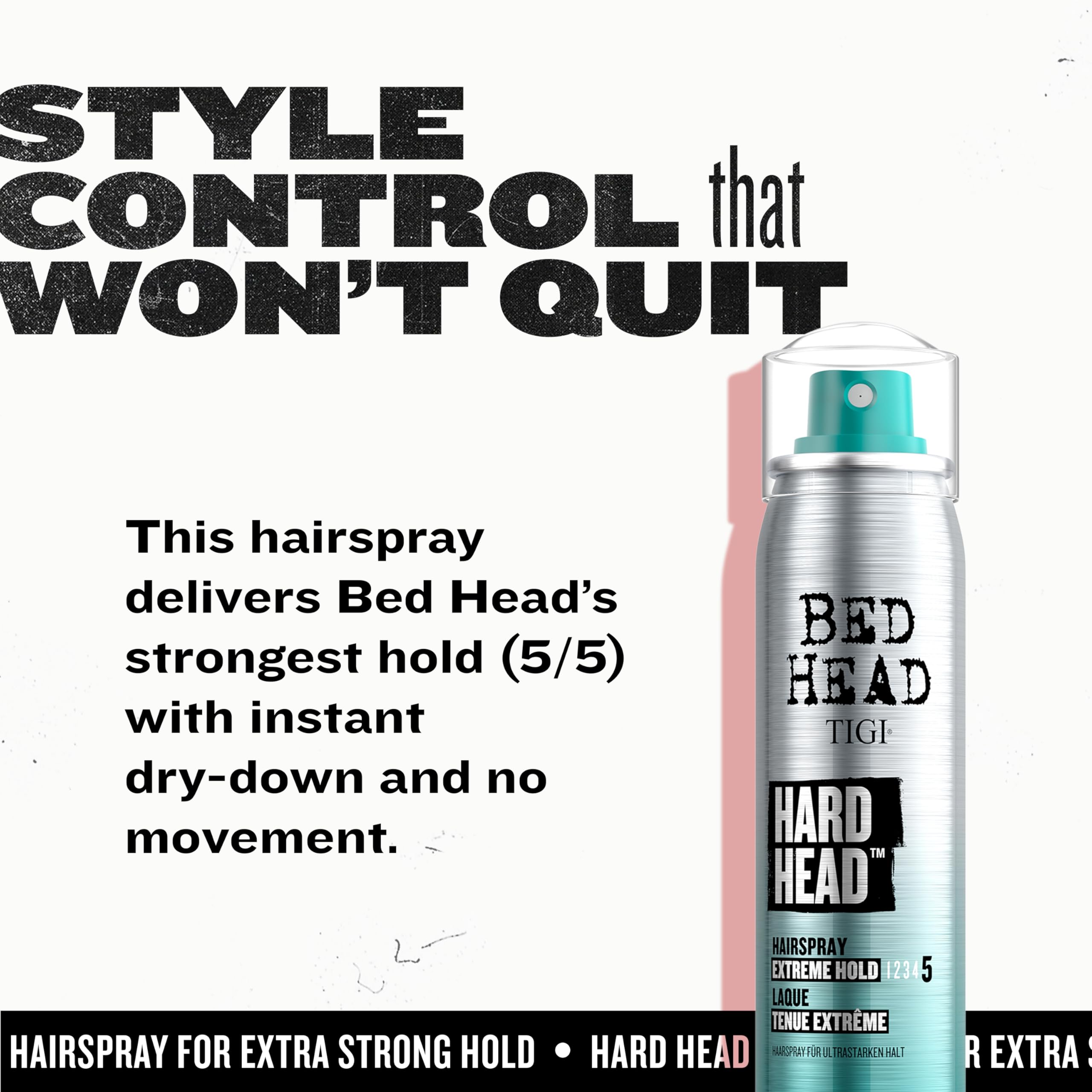 TIGI Bed Head Hard Head brillo-natural para un acabado suave y profesional.