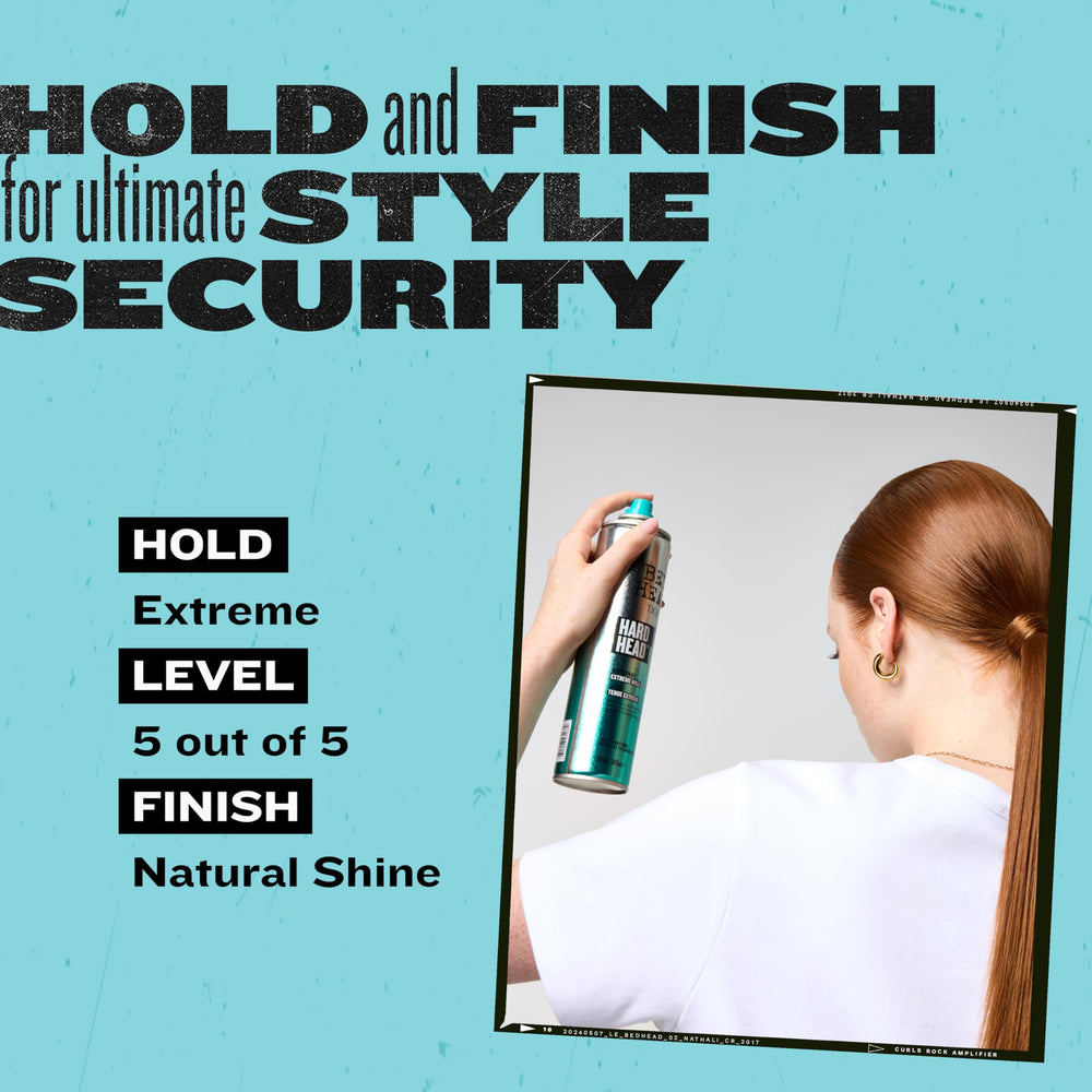 TIGI Bed Head Hard Head uso-diario proporciona fijación constante para peinados diarios.