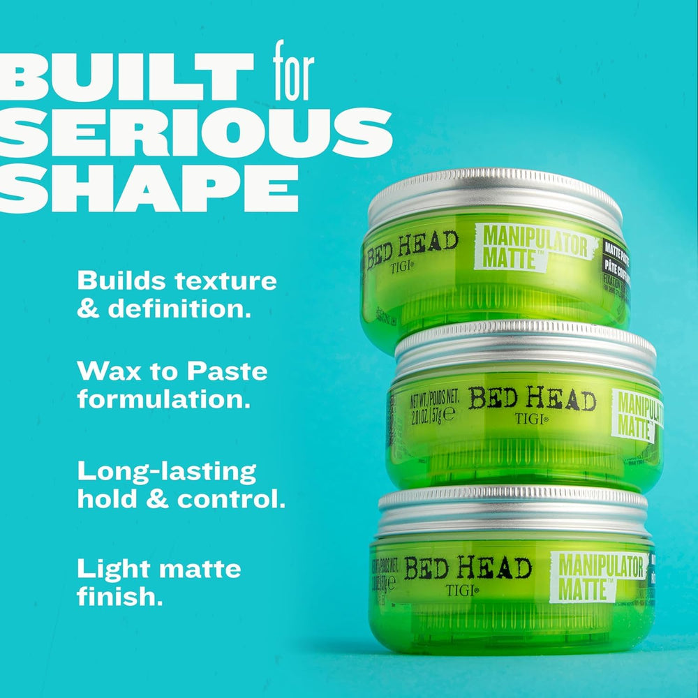 TIGI Bed Head Manipulator Matte, acabado mate suave para estilo sin brillo.