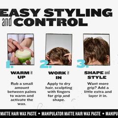 TIGI Bed Head Manipulator Matte, fácil aplicación entre las manos para definir.