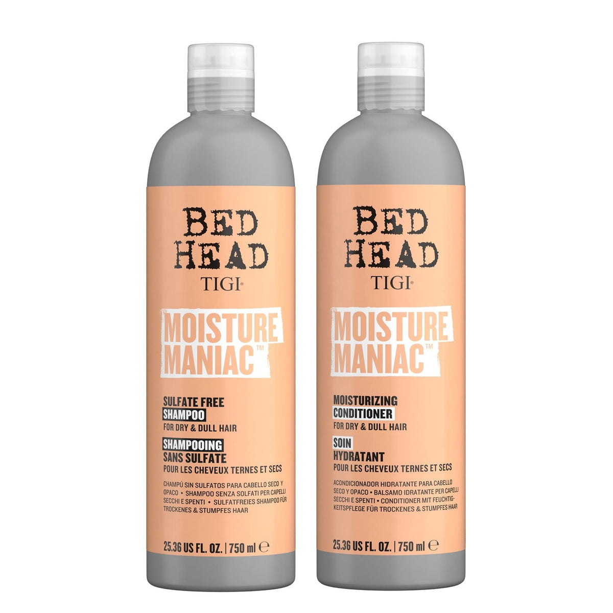 TIGI Bed Head Moisture Maniac shampoo bottle for deep hydration
