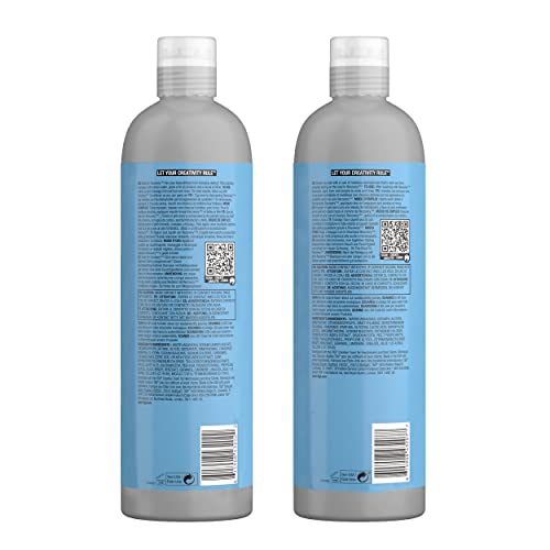 TIGI Bed Head Recovery conditioner bottle pour delivers lasting moisture for dull strands.