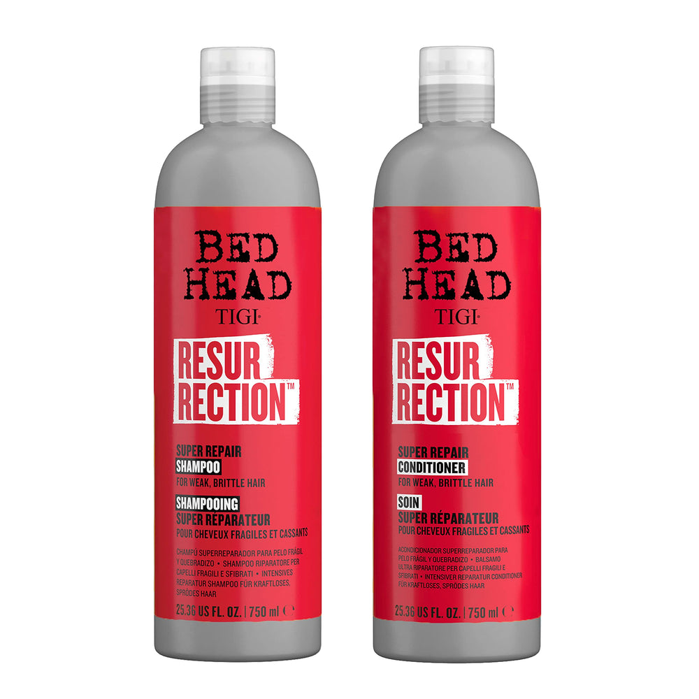 TIGI Bed Head Resurrection Shampoo bottle restores moisture for dry, damaged hair