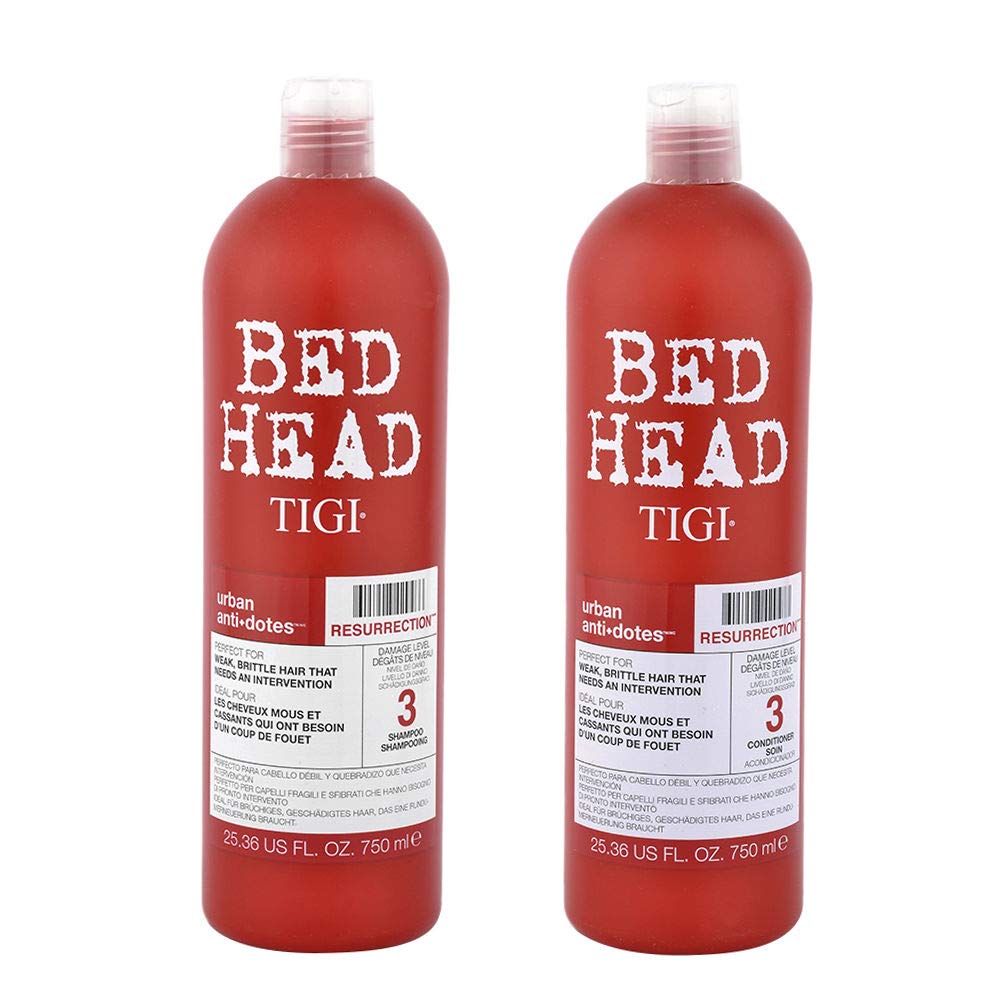 TIGI Bed Head Resurrection set packshot showing salon-grade hair repair and moisture