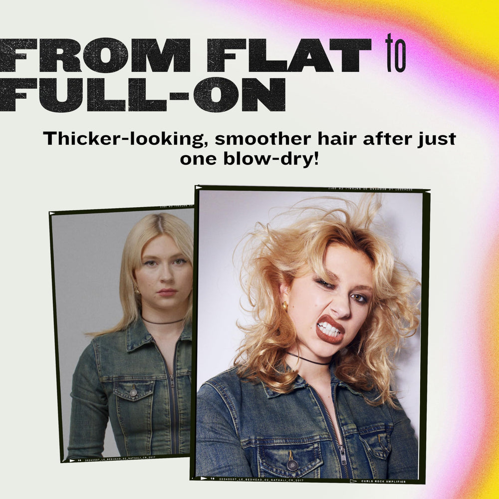 Creamy texture close-up showing the Thickening Cream's light hold for fuller hair.