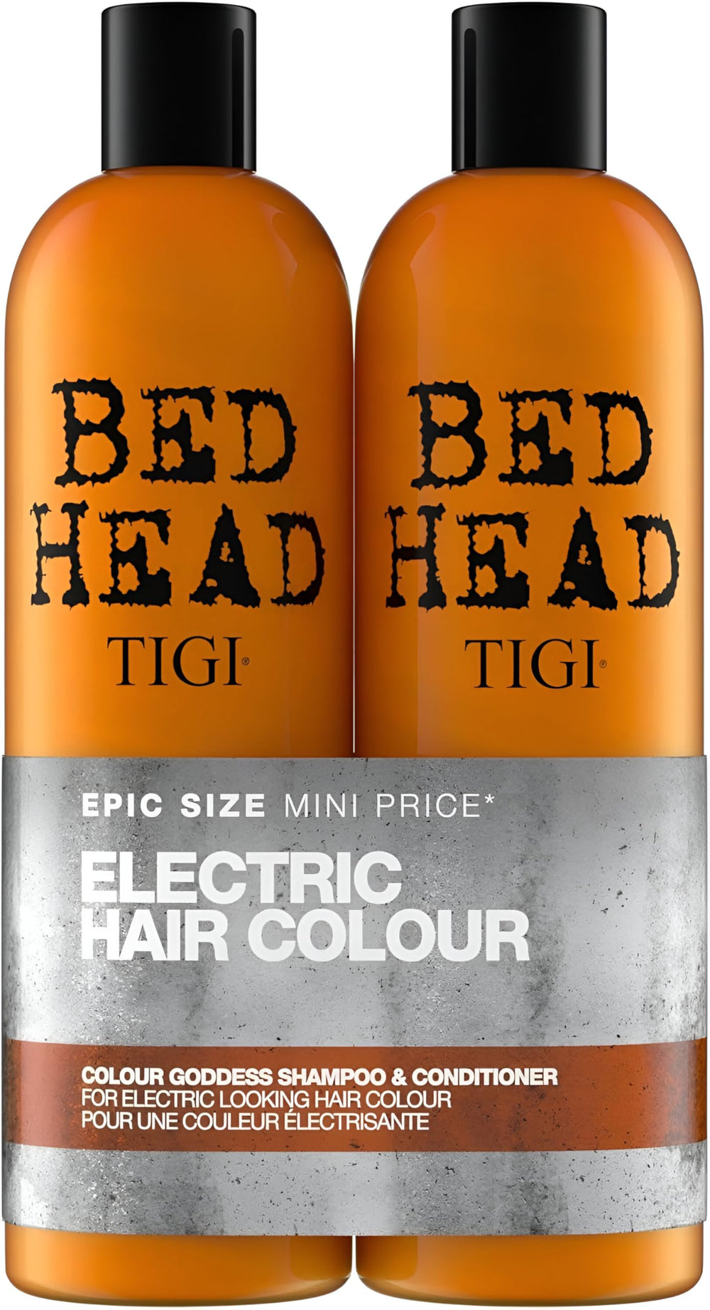 TIGI Colour Goddess shampoo bottle showing color protection and shine