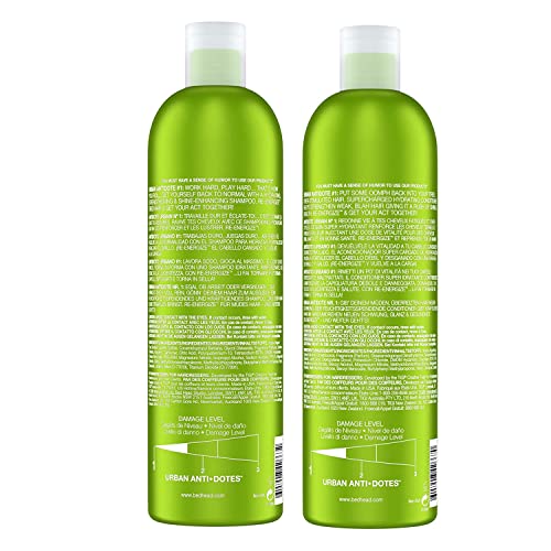 Bed Head by TIGI Re-Energize conditioner bottle promises detangling and smooth, shiny hair.