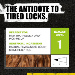Bed Head by TIGI Re-Energize conditioner close-up emphasizes smoothing formula for soft, manageable hair.