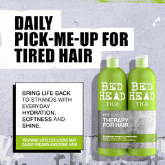 Bed Head by TIGI Re-Energize shampoo lather close-up for normal hair.
