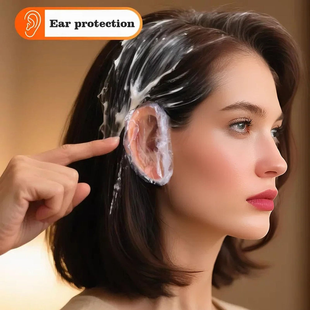 Tihzheoy, uso-salon-proteccion-orejas-transparente: perfecto para tratamientos de salón sin mojar la zona cercana.