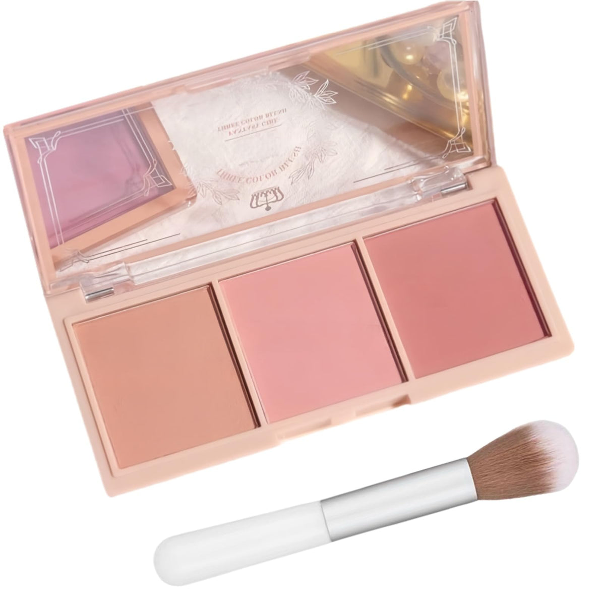 Paleta tikiyoun-paleta-blush-3-en-1-compacta para color duradero y acabado mate.