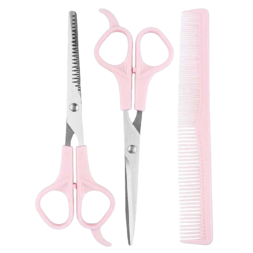 TikMNO pink hair cutting shear with ergonomic grip for precision cuts at home or salon