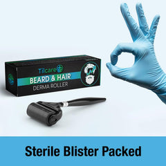 Tilcare derma roller held in hand for user-friendly at-home use