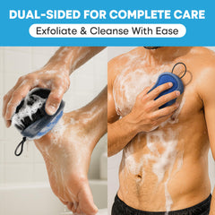 Tilcare exfoliador corporal dos-en-uno, lado firme para exfoliación profunda.