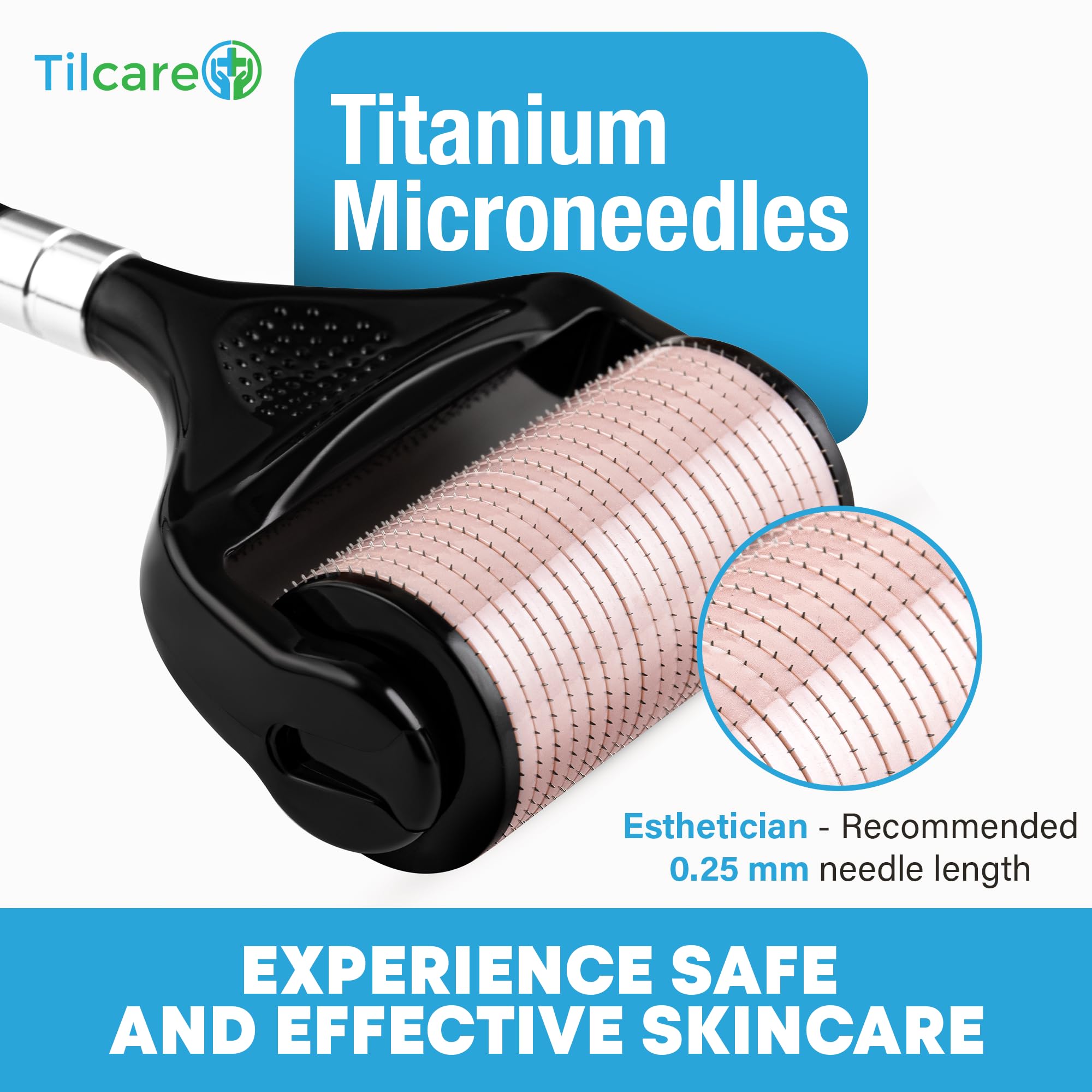 Tilcare Ultra-Wide Derma Roller for scalp showing wide treatment area.