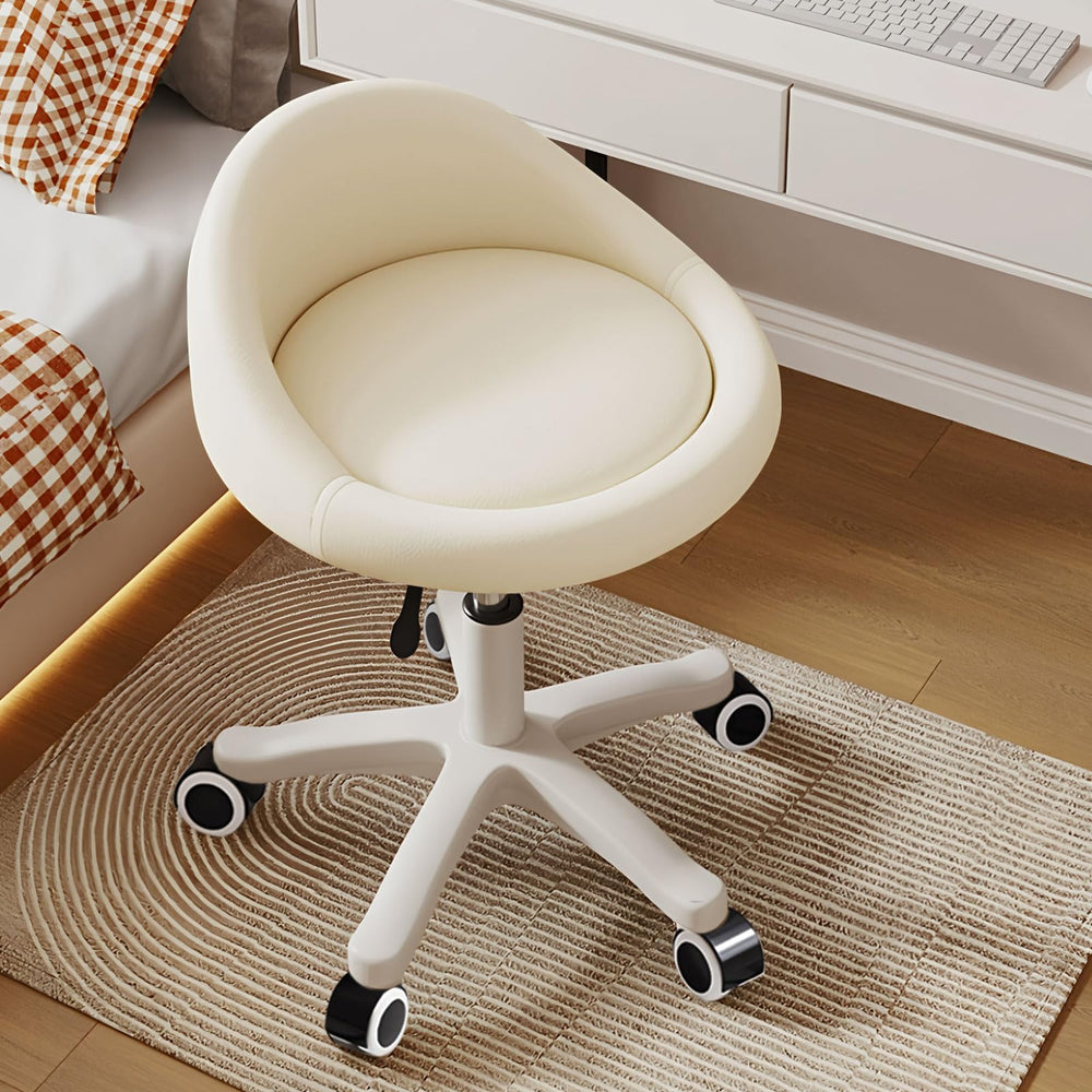 Timbertouch rolling stool beige seat for extended, comfortable use