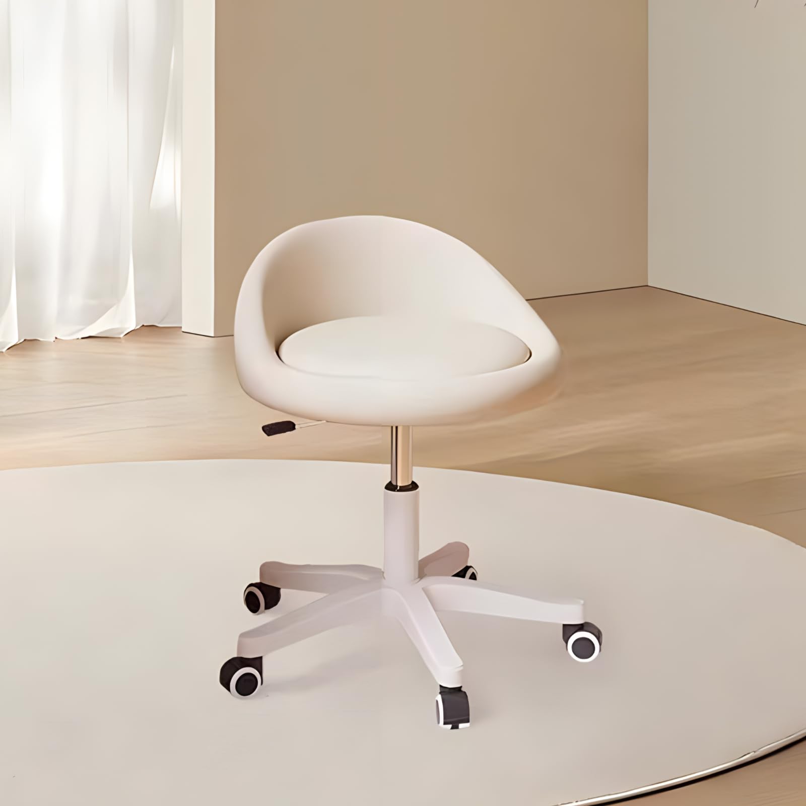 Timbertouch rolling stool shown in salon or office setting