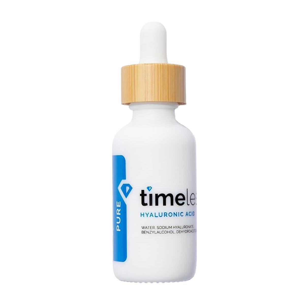 Timeless Skin Care ácido hialurónico, botella vertiendo, hidratación suave para la piel